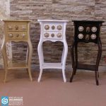 میز تلفن پایه خمره ایی دو کشو خرچنگی