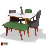 میز ناهار خوری 5 نفره چستر مبلی با میز چوبی لیندا - Image 3