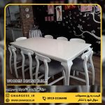 میز ناهارخوری 6 نفره پارامیس چوبی با میز مهرگان شش نفره (جهت استعلام قیمت لطفا تماس بگیرید) - Image 6