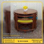 میز ناهارخوری چوبی 4 نفره کمجا با صفحه روکش چوب - Image 8