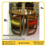 میز ناهارخوری چوبی 4 نفره کمجا با صفحه روکش چوب - Image 11
