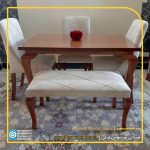 خرید میز ناهارخوری 5 نفره چوبی مرینوس با میز مهرگان