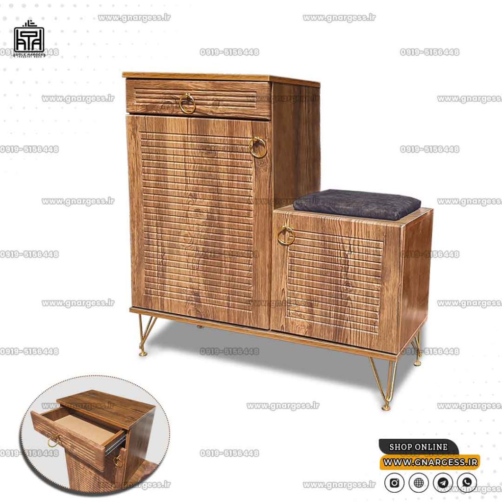 جاکفشی نشیمن دار نیمکتی طرح ال درب ام دی اف وکیوم - Image 2