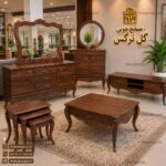 سرویس کنسول جاکفشی،میز تی وی و میز جلومبلی و عسلی طرح پیچک 6 و 7تیکه - Image 15