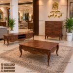 سرویس کنسول جاکفشی،میز تی وی و میز جلومبلی و عسلی طرح پیچک 6 و 7تیکه - Image 2