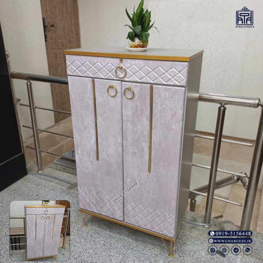 جاکفشی پایه فلزی 2 درب نما آیناز سه بعدی وکیوم - Image 1