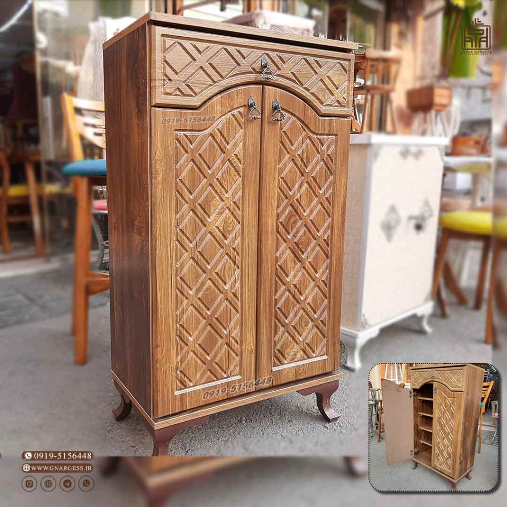 قیمت جاکفشی دو درب کشودار نما ام دی اف وکیوم پایه فایبر - Image 11