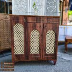 جاکفشی 3 درب حصیری نما دار تک کشو - Image 3