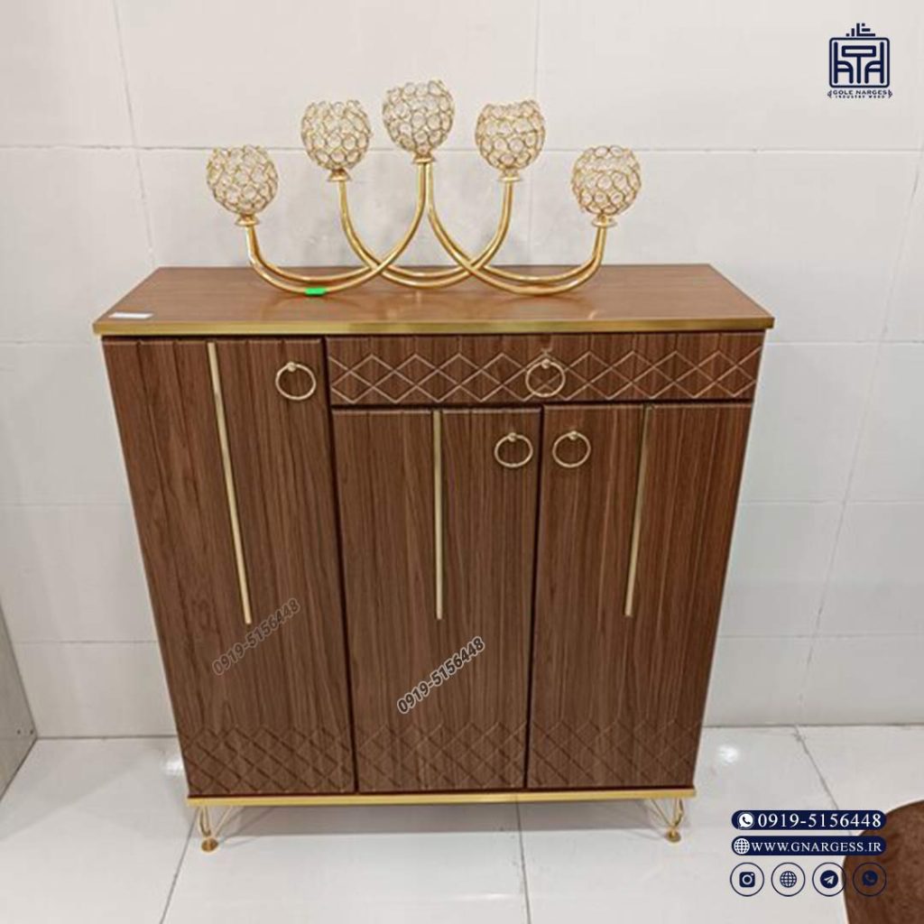 جاکفشی هشت طبقه آیناز نوار طلایی 3 درب نما وکیوم - Image 5