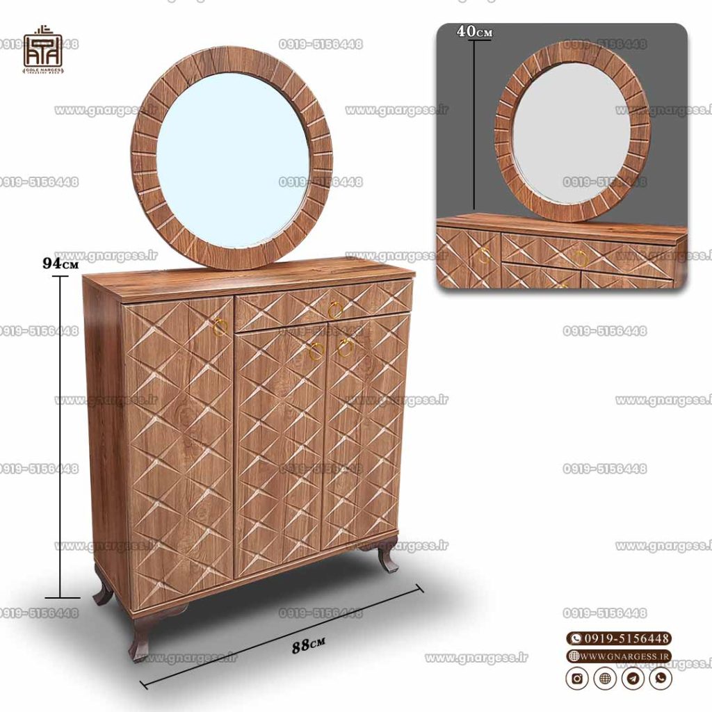 قیمت جاکفشی با آینه گرد ام دی اف وکیوم - Image 7