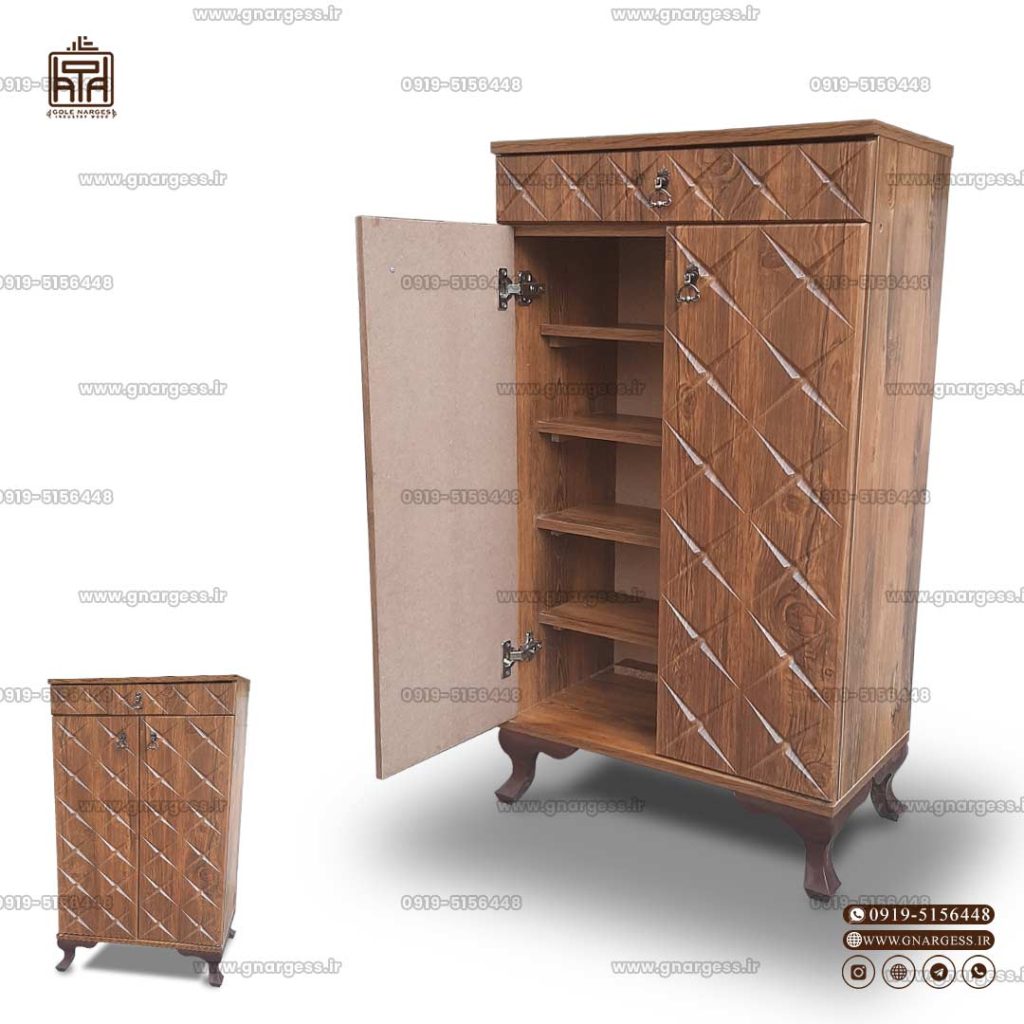 قیمت جاکفشی دو درب کشودار نما ام دی اف وکیوم پایه فایبر - Image 12