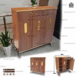 جاکفشی سه درب کشو دار پایه و دستگیره فلزی رنگ کلیاف مدل نما آینه ایی - Image 5
