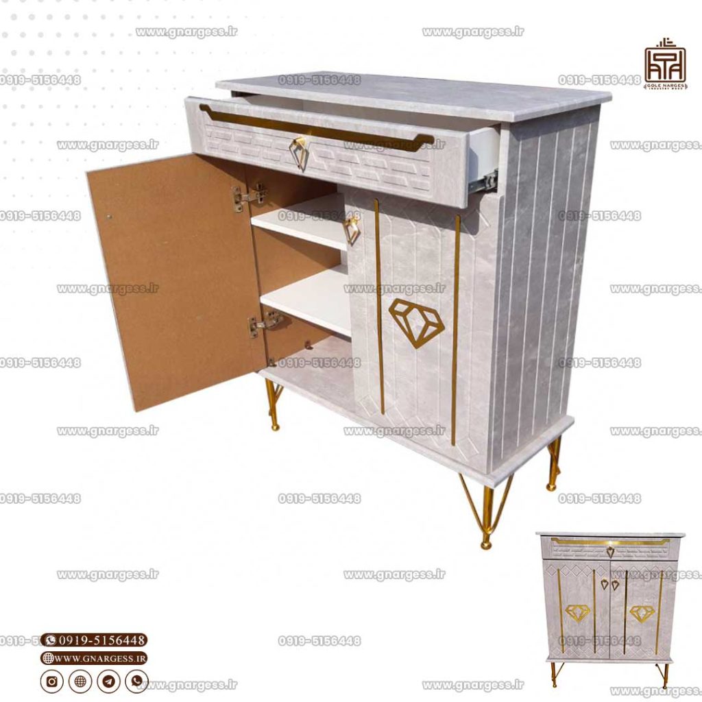 جاکفشی الماس MDF با روکش وکیوم پایه فلزی - Image 3