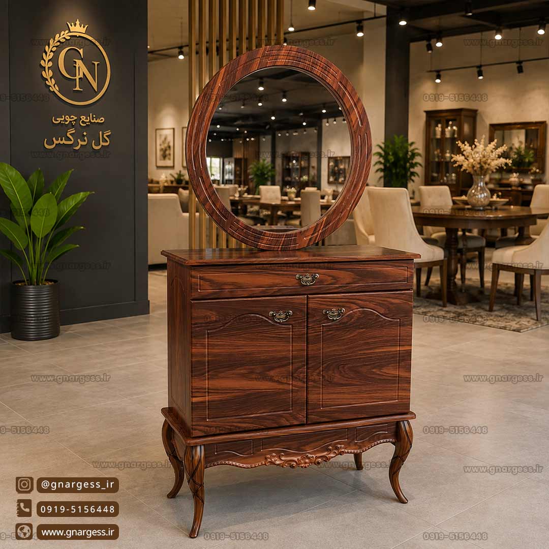 کنسول جاکفشی آینه دار طرح پیچک جدید کنسول جاکفشی آینه دار طرح پیچک جدید - Image 1