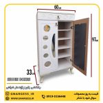 جاکفشی آینه دار شرکتی وکیوم 2درب تک کشو - Image 2