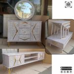 آینه کنسول ام دی افی مدل ویولت با روکش سنگی وکیوم پایه فورتیک - Image 3