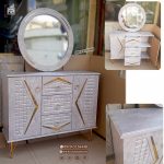 آینه کنسول ام دی افی مدل ویولت با روکش سنگی وکیوم پایه فورتیک - Image 4
