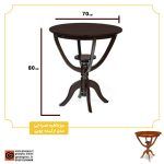 میز خاطره پایه چوبی خمره ایی طرح ارکیده - Image 2