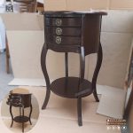 میز آباژور و میز تلفن مدل ونیز سه کشو گرد دو طبقه - Image 10