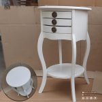 میز آباژور و میز تلفن مدل ونیز سه کشو گرد دو طبقه - Image 9