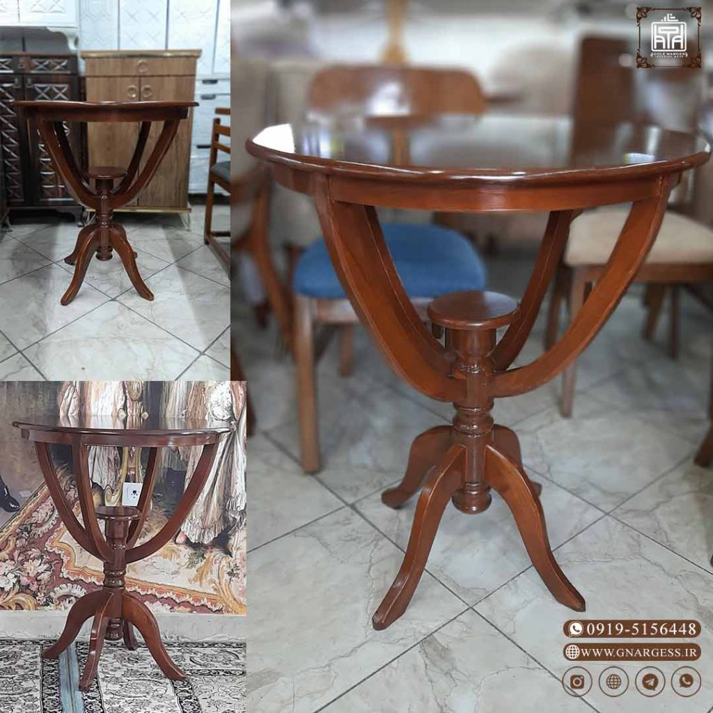 میز خاطره پایه چوبی خمره ایی طرح ارکیده - Image 5