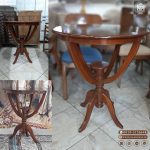 میز خاطره پایه چوبی خمره ایی طرح ارکیده - Image 5
