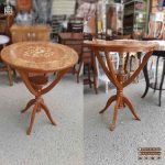 میز خاطره معرق چوبی ارکیده مدل پایه خمره ایی - Image 4