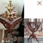 میز خاطره پایه چوبی خمره ایی طرح ارکیده - Image 4