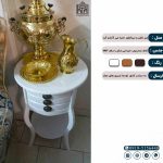 میز آباژور و میز تلفن مدل ونیز سه کشو گرد دو طبقه - Image 6