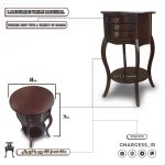 میز آباژور و میز تلفن مدل ونیز سه کشو گرد دو طبقه - Image 3