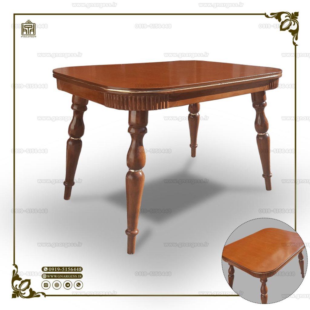 میز چوبی مدل کنزو با طراحی پایه مخروط - Image 1