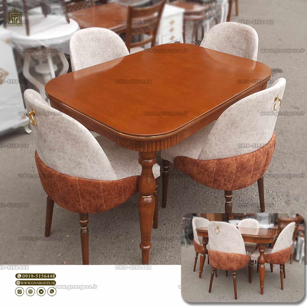 میز چوبی مدل کنزو با طراحی پایه مخروط - Image 4