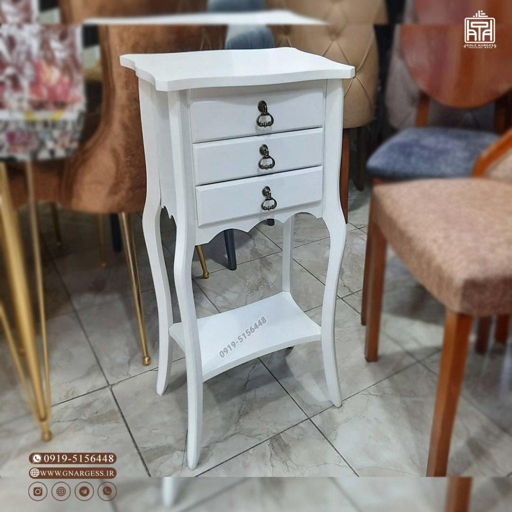 مدل میز تلفن 3 کشو چوبی طرح سانا - Image 3