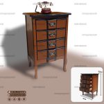 میز تلفن چوبی لاوال 4 کشو - Image 2