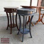 میز تلفن و میز آباژور مدل ایفل تک کشو رنگ طوسی و نوک مدادی - Image 2