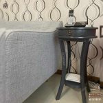 میز تلفن و میز آباژور طوسی ایفلد گرد تک کشو - Image 6