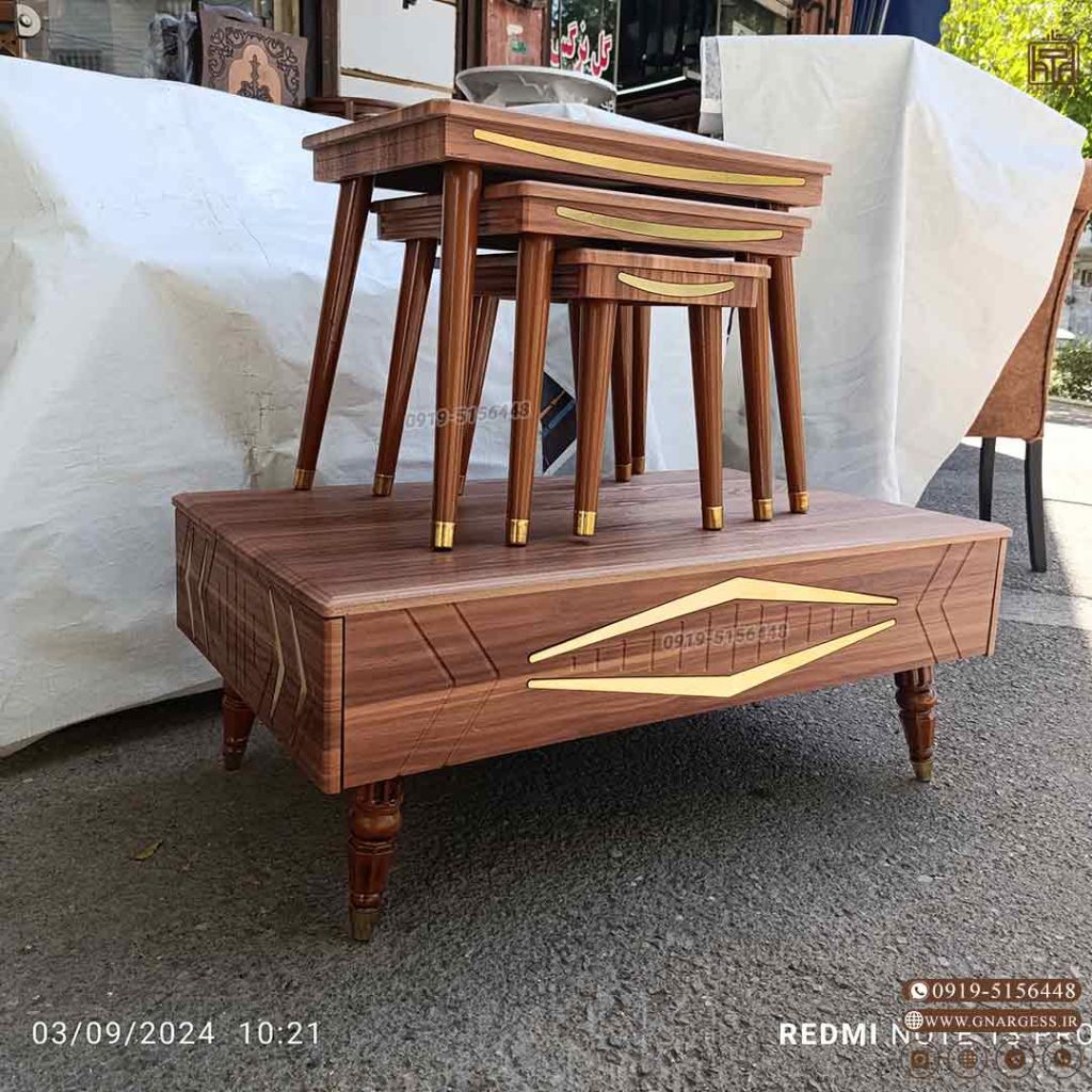 میز عسلی جدید سه تیکه مخروطی طرح اطلس - Image 7