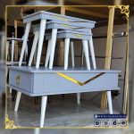 میز جلو مبلی و میز عسلی مدل الیزابت با پایه کونیک فلزی - Image 4