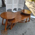 میز جلومبلی و میز عسلی چوبی مدل کمجا لپ تاپی ساده و روکش چوب - Image 6