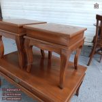 میز کنار مبلی و میز جلو مبلی مدل جدید مهتاب چوبی ساده و روکش چوب - Image 6