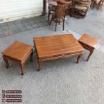 میز کنار مبلی و میز جلو مبلی مدل جدید مهتاب چوبی ساده و روکش چوب - Image 9