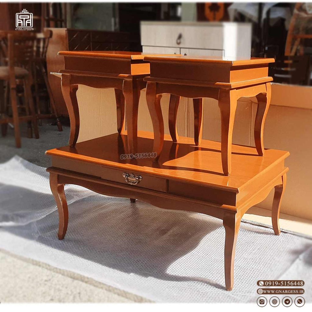 میز کنار مبلی و میز جلو مبلی مدل جدید مهتاب چوبی - Image 8