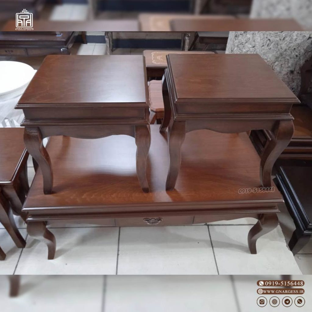 میز کنار مبلی و میز جلو مبلی مدل جدید مهتاب چوبی - Image 2