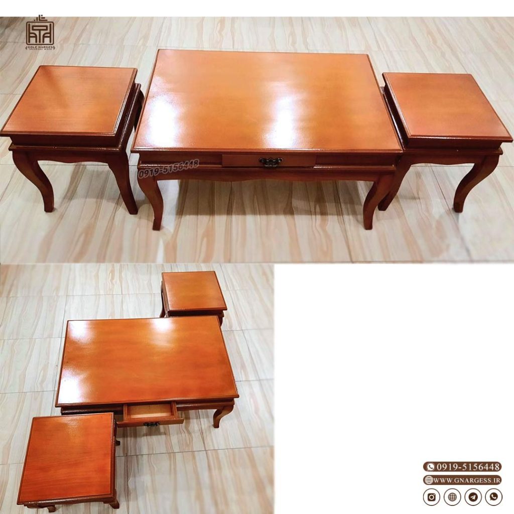 میز کنار مبلی و میز جلو مبلی مدل جدید مهتاب چوبی - Image 6