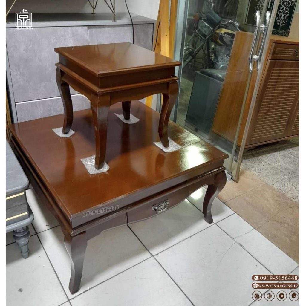میز کنار مبلی و میز جلو مبلی مدل جدید مهتاب چوبی - Image 5