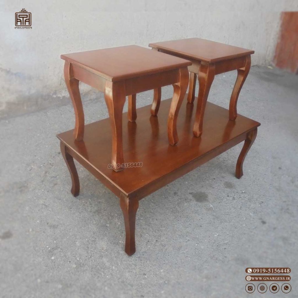 میز جلو مبلی و میز عسلی مهرگان چوبی - Image 3