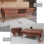 ست میزتلویزیون و میز جلومبلی به همراه جاکفشی مدل پیچک کنسولی - Image 7