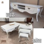 ست میزتلویزیون و میز جلومبلی به همراه جاکفشی مدل پیچک کنسولی - Image 8