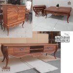 ست میزتلویزیون و میز جلومبلی به همراه جاکفشی مدل پیچک کنسولی - Image 4