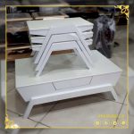 میز جلو مبلی و میز عسلی 4تیکه قایقی تک کشو مدل دو رنگ - Image 6